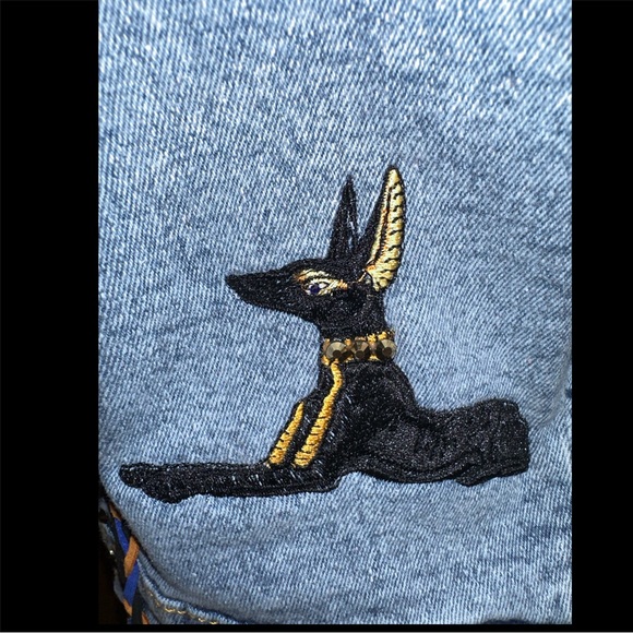 Egyptian Embroidered Denim Vest - Picture 8 of 14